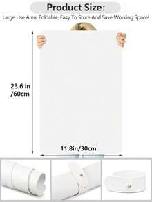 1pc Nail Pad, Made Of Washable & Foldable PU Material, Suitable For Nail Care And Nail Artist Salon Tools. Soft Microfiber Leather Nail Table Mat/Salon Pad. Button Randomly Shipped In Two Colors (Number Of Holes Random). - White - View 7
