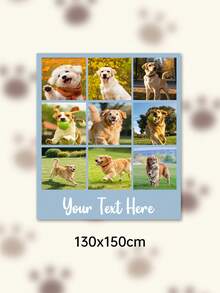 Custom Photo Text Throw Blanket, Personalized Picture Collage Fleece Blanket, Customized Pet Memory Photo Blanket For Sofa Bed Home Decor Gift - Multicolor - View 20