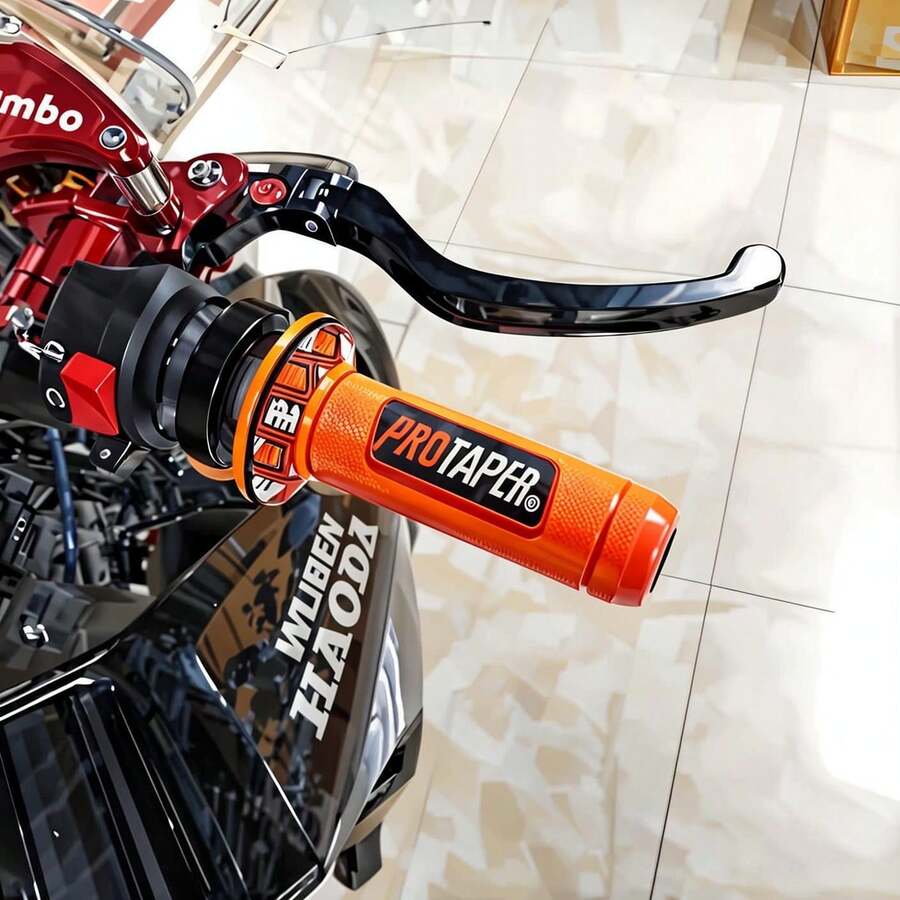 2件裝通用摩托車手把握把，內徑左側22mm、右側24mm，適用於ATV、越野摩托車，防滑油門套，兼容Kawasaki、Suzuki、EXC SX YZF CRF，摩托車握把配件