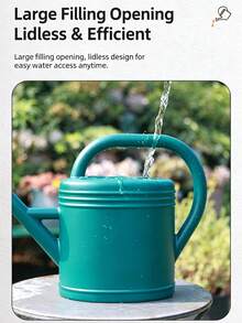 1pc Durable Plastic Watering Can, Labor‑Saving Large Handle Water Pot With Detachable Shower Head For Garden Plant Watering - A Watering Can - View 8