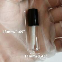 1.2ml DIY Black Empty Lip Gloss Tube Lip Glaze Tube For Touch-Ups And Decanting 34pcs - Black - View 4