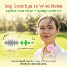 HITOZON Wireless Lavalier Lapel Microphone, Clip-On Mini Mic With Digital Status Display, Crystal Clear Audio, Compatible With IPhone 15/16/17, Android Phones And Laptops For Vlogging, Live Streaming & Video Recording - Pink - View 3