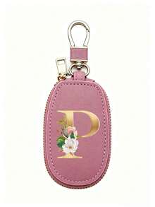 Unisex Multi-Function Key Pouch, With Gold 26 Letters A-Z Pattern, Zipper Key Storage Bag, Bohemian Floral Pattern Design, PU Faux Leather Organizer Bag, Zipper Pocket, Car Key Storage Bag, Car Key Ring, Portable Compact Key Pouch, Minimalist Design, Travel Accessory, Elegant Jewelry, Suitable For Home, Office, Travel, Car, Suitable For Men And Women, Ideal Gift For Friends, Family, Couples, Anniversary, Birthday, Wedding, Mother's Day - Multicolor - View 14
