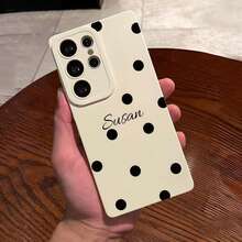 1pc Soft TPU Shockproof Matte Phone Case With Customizable Photo Frame Design Compatible With Apple, Personalized For Women - White - View 3