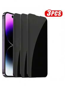 3PCS Anti-Spy Privacy Smartphone Screen Protector Scratch Resistant Tempered Glass Full Coverage Glass Compatible With 16 15 14 13 12 11 Pro Max XR X XS Max Plus Anti-Fingerprint Phone Protective Mobile Screen Protector Film, Shockproof - Black - View 6