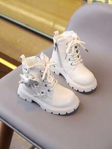 Children's Boots New Style Single Lining Bow Knot Non-Slip Casual Boots - Beige - View 5