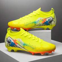 Unisex Long Stud Football Boots: High Performance Football Shoes For Natural Grass - Yellow - View 2