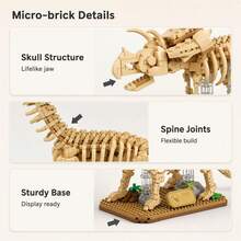 740pcs/750pcs/770pcs/920pcs Dinosaur Skeleton Building Blocks, Mini DIY Assembly Set, Dinosaur Fossil Model, Collectible Display Model, Brachiosaurus Skeleton Building Blocks, Animal Model Hobby Supplies, Holiday Gift - Multicolor - View 5