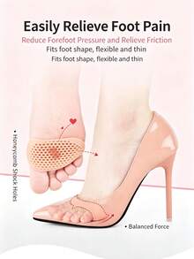2 Pairs Soft Gel Forefoot Pads, Unisex, Reusable Breathable Sleeve-Style Forefoot Pads, Pain Relief (Beige, One Size) Silicone Foot Pads, Comfortable Fit, Metatarsal Support Pads - Multiple Styles - View 5
