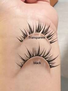 10pcs Cartoon Style False Eyelashes, One-Piece Eyelash Extensions, Transparent Natural Effect, Voluminous Curly Design, Suitable For Beginners, Reusable - Multicolor - View 8
