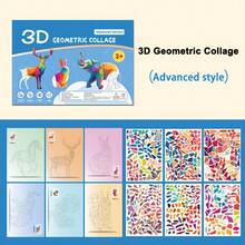 1pc Sticker Puzzle Sticker - Children's 3D Geometric Collage Handmade DIY Intellectual Puzzle Sticker, Focus Early Education Educational Toy, Educational Activity Book, Suitable For Adults, Cultivate Creativity And Motor Skills, Includes Animals, Shapes, Colors - Birthday, Christmas, Halloween Gift Ideas - Multicolor - View 7
