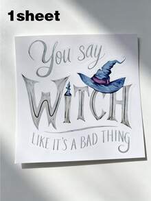 Halloween Witch Hat & Broom Pattern Heat Transfer Vinyl Stickers, Suitable For T-Shirt Making, Pillow Decoration, Multi-Color Durable Washable Vinyl Material, Can Be Used For Backpacks, Pillows, Pants, Sofas, Fade-Resistant T-Shirt Printing Stickers - A - View 13