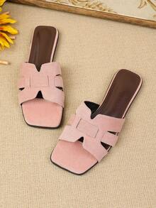 Women's Flat Sandals Spring Summer New Versatile Soft Sole Beach Slide Slippers Fashion Roman Sandals - Pink - View 3