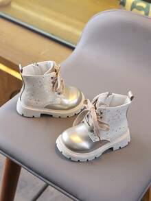 Children's Boots, Girls' Boots, New Single-Lining Non-Slip Casual Boots, Baby Boots - Gold - View 3