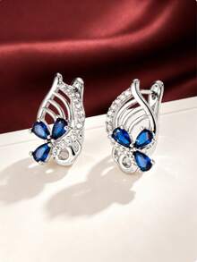 1 Pair Butterfly Hollow Leaf Element Ear Clips, Cool Tone Gold & Silver Color, Date Party Gift Women's Decorative Earrings Accessory - Earrings - View 30