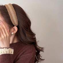 Vintage Fashion Knitted Cable Headband For Women, High Crown, Autumn/Winter, Premium Feel, Wide Band, Fashion Hair Accessory - Multicolor - View 4
