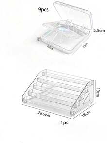3/5/7 Tier Transparent Display Stand, Downward Placement, Suitable For Square Perfume Bottles, Not Suitable For Round Perfume Bottles, PET Material, Can Hold Nail Polish, Perfume, Lipstick, Etc., Also Suitable For Storing Fashion Glasses, Makeup Bags, Essential Oils, Etc. - Multicolor - View 15