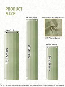 1pc Minimalist Striped Gradient Style Table Runner, Modern Living Room Dining Mat Tablecloth, Dry Cleanable, Machine Washable, Suitable For Kitchen Dining Table Party Wedding Decoration Vintage Style, Suitable For Entryway, Family Gathering, Coffee Table, Living Room, Microwave Dust Cover - Light Green - View 3