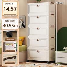 Multi-Size Flip-Top No-Assembly Folding Storage Cabinet, Home Organizer Cabinet For Living Room, Snack, Toy And Miscellaneous Storage - White - View 12