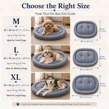 2026 New Oval Thickened Lambswool Pet Bed, Surface Lambswool (Soft Cotton Fleece), Soft And Fluffy Touch, Filled With Fluffy Cotton, Soft With Support. Machine Washable, Suitable For All Seasons. Multiple Sizes Available - Multicolor - View 2