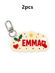 Custom Christmas Cloud Keychain, Personalized Name Keychain Accessories, Bag Charm Key Chain, Customized Keychains, Customizable, Christmas Keychain - Multicolor - View 18