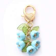 1pc Fashion Lily Of The Valley Keychain Wind Chime Flower Pendant Love Keyring Mobile Phone Bag Charm For Women Car Key Chains DIY - Multicolor - View 19
