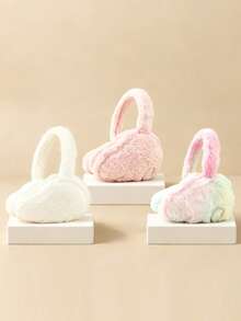 1pc Kids Solid Color Plush Decorative Ear Muffs, Warm Anti-Slip Ear Covers, Suitable For Winter Outdoor Wear - Multicolor - View 4
