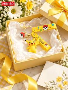 MINISO Pokémon Pikachu Yellow Wrist Strap Keychain With Poké Ball Charm For Keys, Daily Carry & Travel, Christmas Gift - Style 1 - View 4