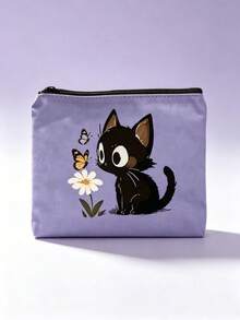 Cat Pattern Cute Handbag, Daily Toiletries Makeup Bag, Zipper Makeup Pouch, Storage Bag, Lightweight Travel Storage Bag, Small Organizer Bag, Easy To Categorize, Easy To Carry, Suitable For Daily Use, Commuting, Back To School Season, Stationery Storage, Cosmetics Storage, Perfect Daily Gift For Family And Friends - Multicolor - View 17