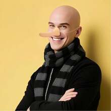 Fake Long Nose Costume Prop: Large Pointed Long Nose Halloween Outfit, Suitable For Role Play Activities - Nude - View 1