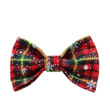 3PCS Adjustable Christmas Theme Dog Collar Leash Bowknot, With Quick Release Buckle, Soft And Durable, Holiday Red Green Snowflake Plaid Pattern Pet Collar, Multiple Sizes Available, Dog Collar, Fashion Pet Accessories, High Quality Metal Hardware, Suitable For Small, Medium And Large Dogs, Pet Collar, Zinc Alloy Design, Durable And Easy To Fasten And Release, High-End Dog Collar, Suitable For Christmas Parties And Gatherings (Due To Differences In Fabric, Batch And Color, There May Be Slight Variations, Random Shipment) - Green - View 9