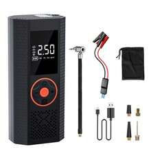 150PSI Portable Air Compressor, Tire Inflator, Car Jump Starter, With Tire Pressure Gauge And LED Display - 3x Speed One-Key Smart Wireless Tire Inflator, USB Powered, Rechargeable Battery - A - View 10