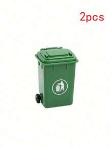 Green Mini Desktop Trash Can Office Storage Basket Paper Clips And Small Desk Accessories - Upgraded Version - View 11