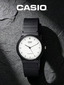 CASIO MQ-24-7E Unisex Quartz Watch, Black Resin Strap Round White Dial Minimalist Waterproof Analog Wristwatch - Black - View 1