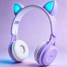Gerripuer Foldable Wireless Cat Ear Headphones, Color-Changing Cat Ear Wireless Headphones, Built-In Microphone, Touch Control, Ultra-Long Battery Life, Suitable For Children/Gifts - View 25