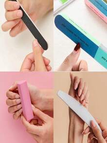 14Pcs Manicure Care Accessory Set, Multiple Grit Nail Files Buffing Blocks Cuticle Trimming Tools And Cleaning Brush For Nail Surface Treatment - Multicolor - View 8