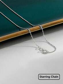 1pc Minimalist Design Layered S Necklace, Delicate Jewelry, Suitable For Daily Wear, Gift - Silver - View 7
