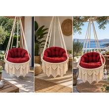 Luxury Hanging Chair Cushion – Soft-Touch, High-Density Filled, Ultra-Plush Comfort Seat Cushion - Red - View 4