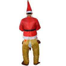 Halloween Christmas Reindeer Santa Claus Inflatable Costume, Unisex Inflatable Costume, Holiday Personalized Outfit Inflatable Costume, Blower Included, Battery Not Included - Reindeer Santa Claus - View 2