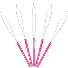 URmeili 20 Pieces Hair Extension Loop Needle Threader Pulling Hook Needle Bead Device For Hair Or Feather Extensions Supplies, DIY Hook Tool Loop Tools(Pink) - View 11