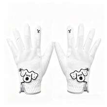White Women's Golf Fingerless Gloves Lace Mesh Breathable Non-Slip Durable Fashion Pair - White - View 1