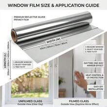 1 Roll One-Way Privacy Window Film, Heat Insulation & Sun Protection, Reflective Mirror Window Sticker, Suitable For Home Glass Windows, Static Adhesion, Removable, UV Protection, Anti-Glare - One-way Mirror - View 12