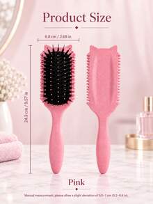 Curly Hair Detangling Brush With Side Teeth And Round Head Styling Comb, Suitable For Wavy, Curly And Thick Hair, Wet And Dry Use, Daily Detangling, Styling And Shaping, Multiple Colors Available - Multi-color 1PC - View 5
