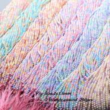 2strands Around 200pcs 3.5x3mm Glass Beads For Necklace Bracelets Making - Water Dye MKL - View 6