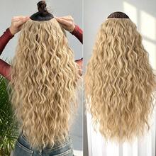HEYPINK Clip In V-Shape Hair Extensions For Women 24 Inch One Piece Synthetic Straight Hair Extension Full Head Hairpiece With 5 Clips Dark Chocolate - Dark Brown - View 13