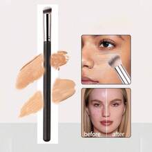 1/2/3pcs 370 Concealer Brush, Soft Dense Bristles Seamless Blending Makeup Brush, Portable Face Blush Makeup Brush Suitable For Beginners - Black - View 7