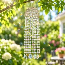 Colorful Beaded Suncatcher, Rainbow Maker Hanging Window Ornament With Moon Sun Charms For Home Decor - Small Lamp Shade Pendant - View 8