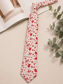 1pc Men's 8cm Christmas Holiday Reindeer & Santa Claus Neck Decor Tie - Multicolor - View 2