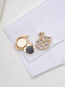 1/2/4pcs 29mm Swan Rhinestone Button Set, Women's Crystal Button Set, Detachable Clip-On Button Set, Crystal Decorative Buttons For Clothing, With Pliers For Pressing, Suitable For Dresses, Suits, Formal Shirts And Other Accessories - Multicolor - View 9