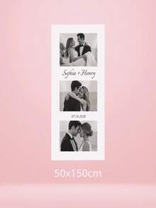 Custom Photo And Text Wedding Welcome Banner,Personalized Couple Wedding Ceremony Backdrop,Custom Wedding Entrance Hanging Banner - Multicolor - View 9